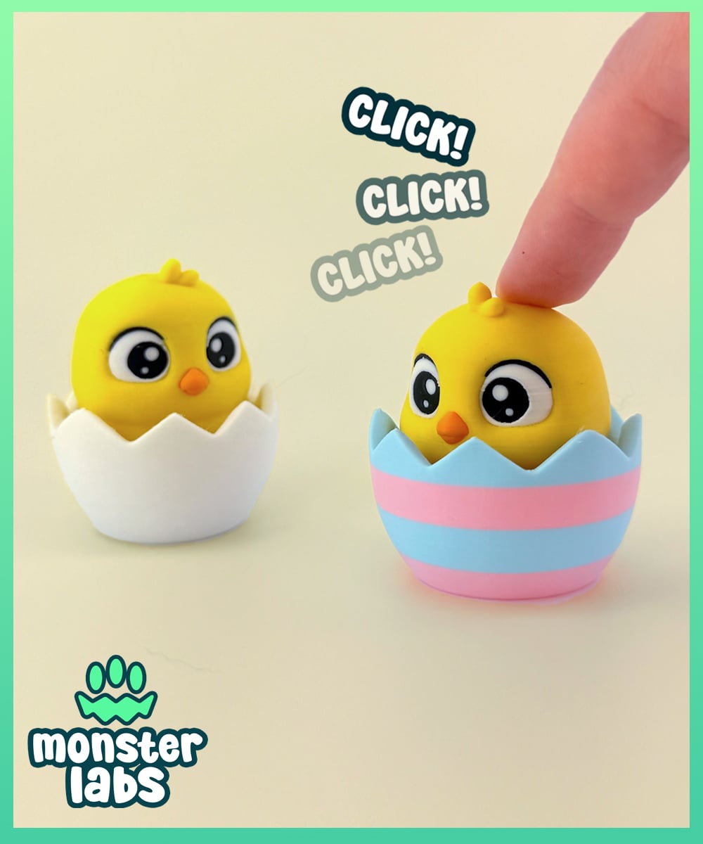 Hatchling: Chick Fidget Clicker Keychain 3d model