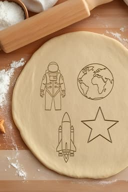 Space Set Cookie Cutter, Biscuit Cutter 3d model