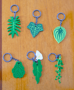 Leafy Keys Pack III - Houseplant Keychains - For Car Key Ring and House Keys 3d model