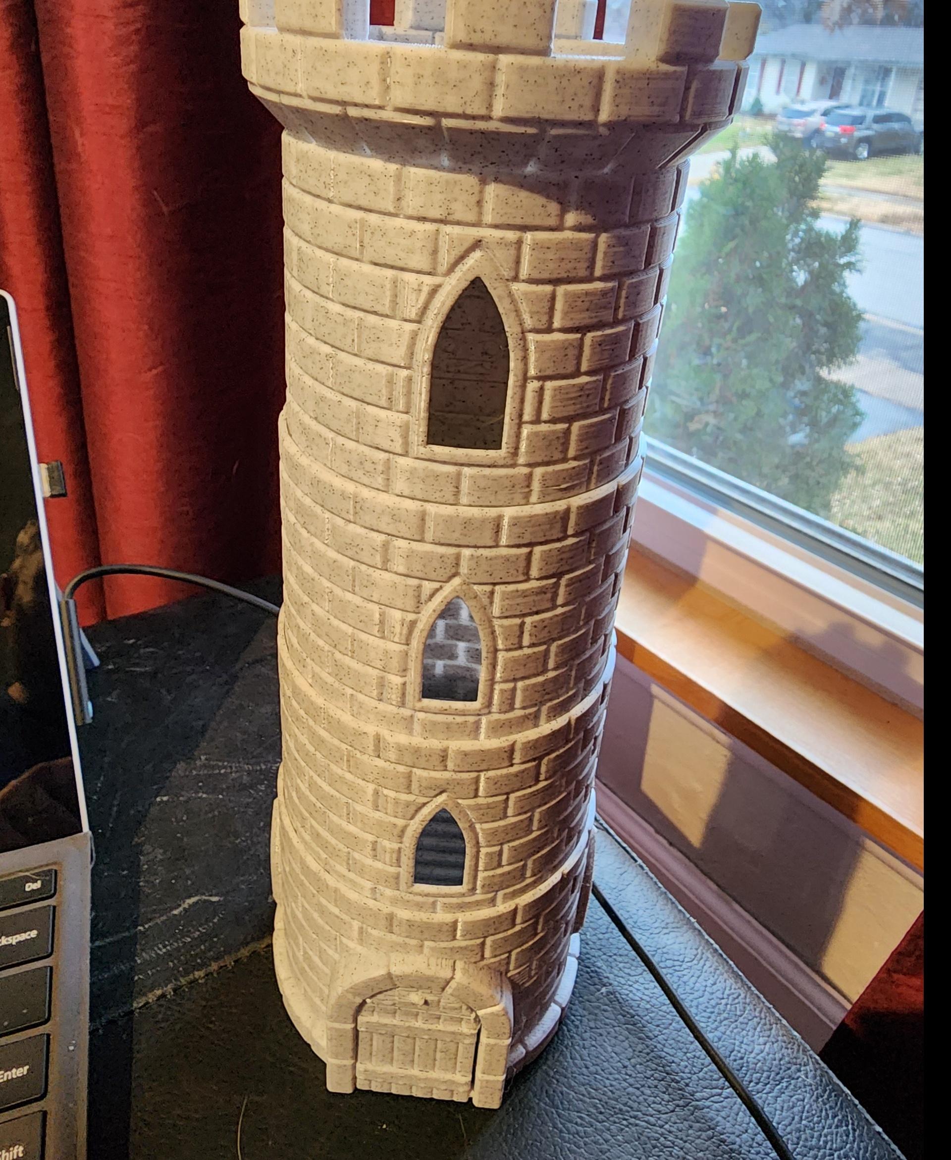 Collapsing Dice Tower - extended dice tower in pla marble - 3d model