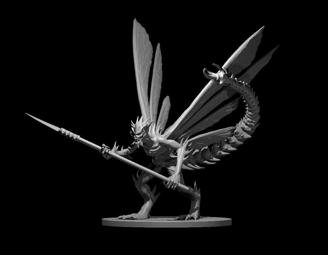 Bone Devil - Bone Devil with Polearm - 3d model render - D&D - 3d model