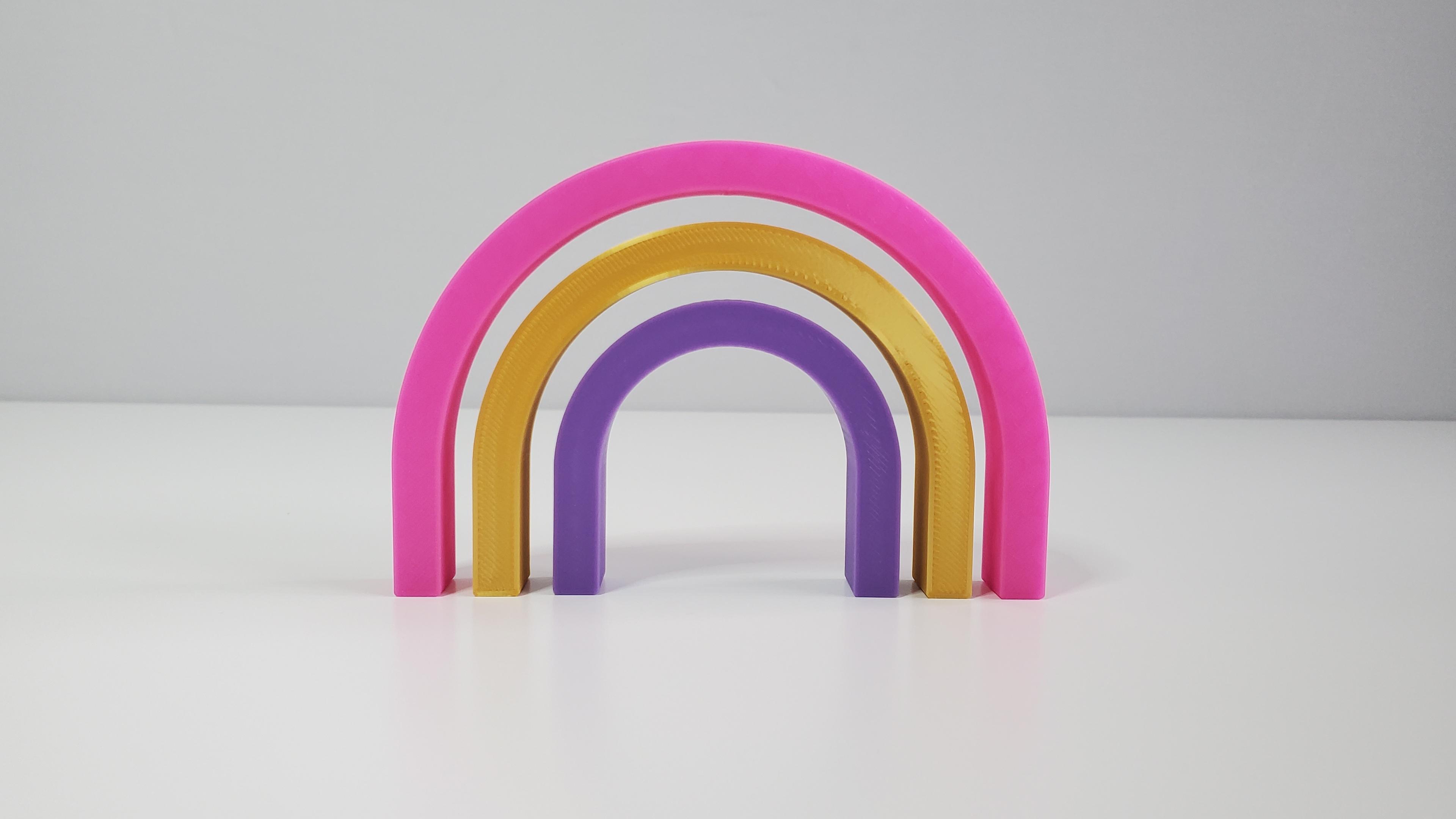 3-piece geometric rainbow decor 3d model