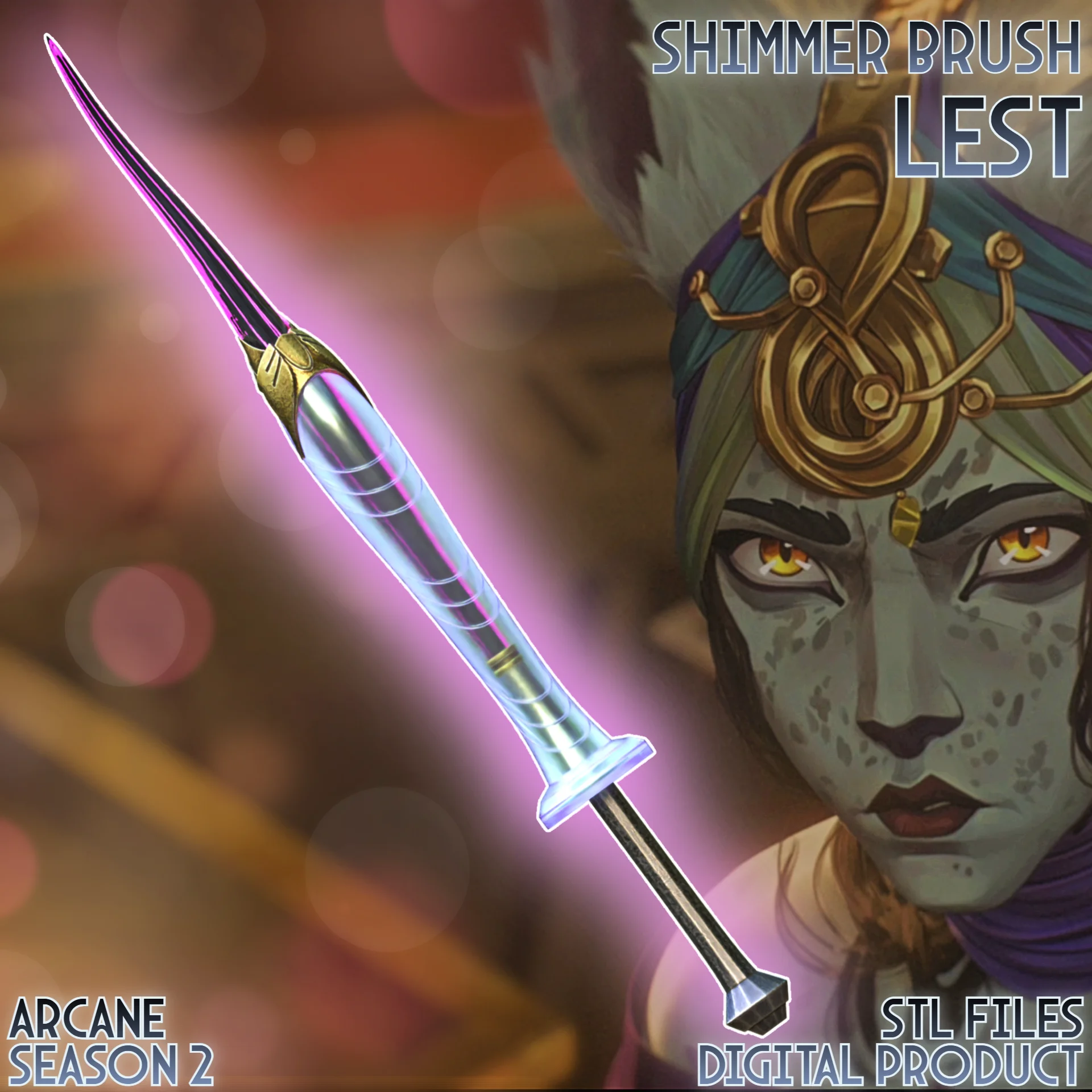 Vastaya Lest (Mel's Spy) Cosplay Shimmer Brush Arcane League of Legends 3d model