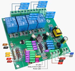 ESP12F_RELAY_X4 4-CHANNEL RELAY CASE ESP8266 87X93 3d model