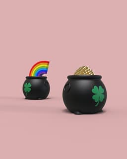 Pot of Gold and Rainbow Fidget Clicker - Keychain - St patrick's day 3d model