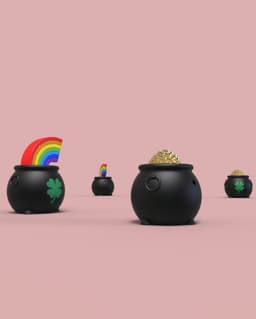 Pot of Gold and Rainbow Fidget Clicker - Keychain - St patrick's day 3d model