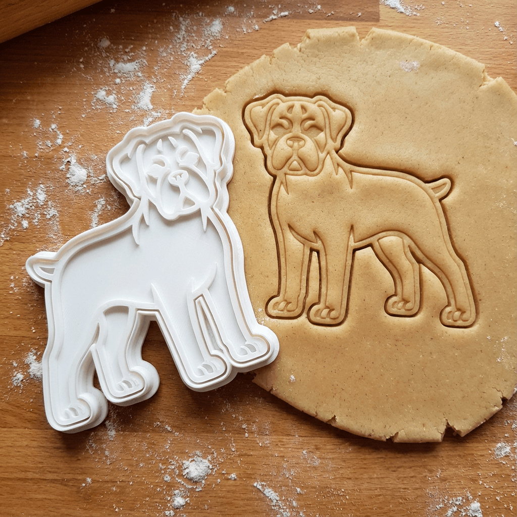 Boxer Cookie Cutter And Stamp 3d model