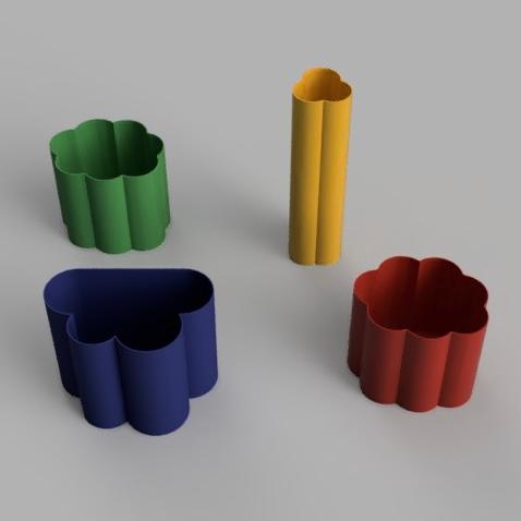 Cloud vase collection ( 1mm thickness) 3d model