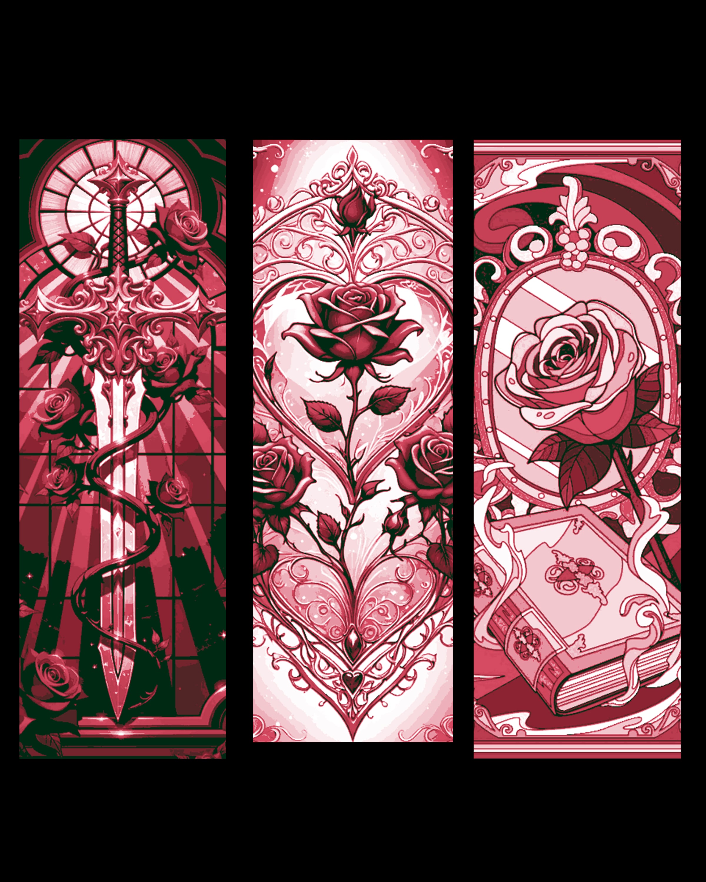 Rose designs shared as bookmarks -valentines gift idea 3d model