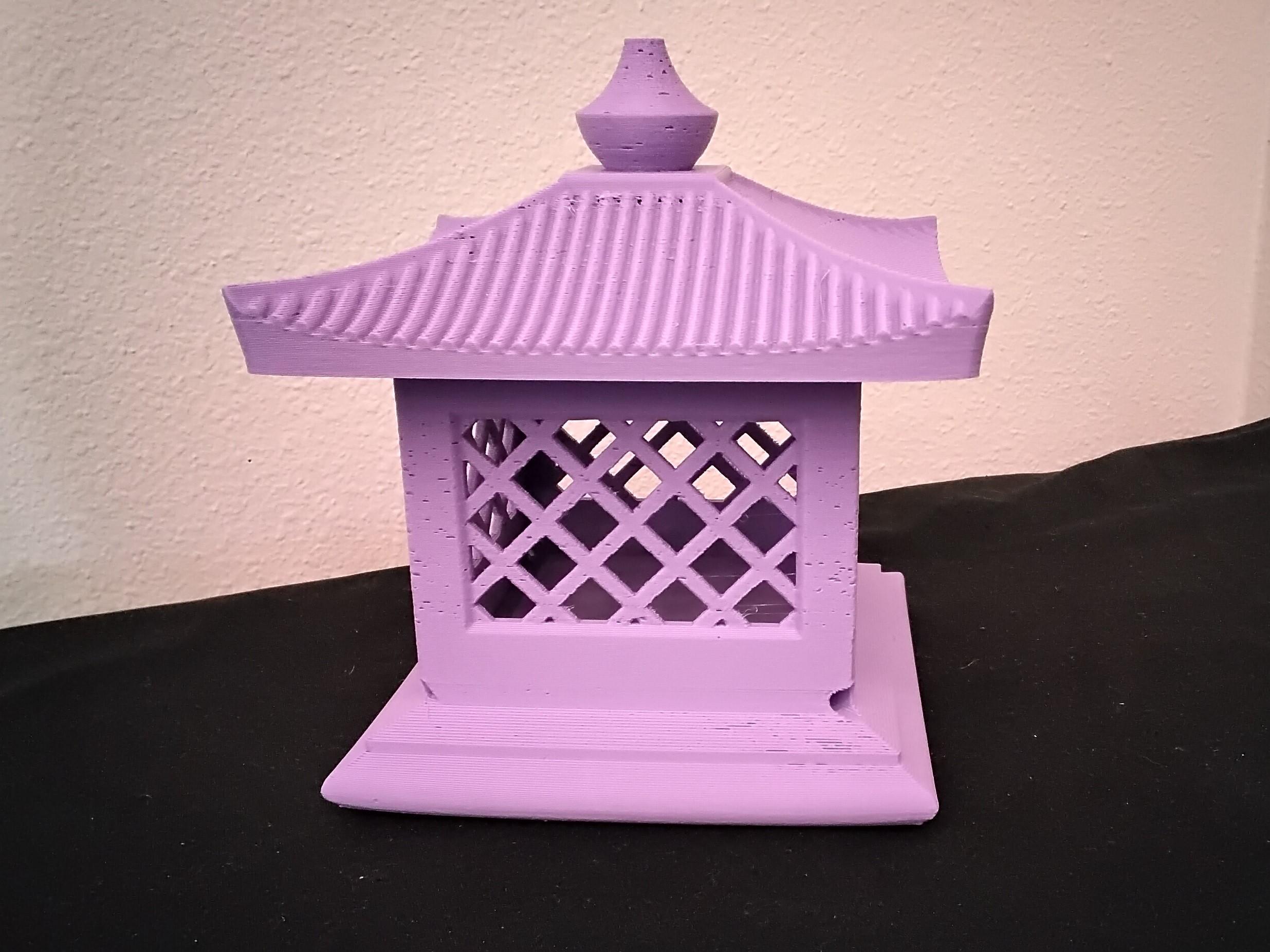 Japanese garden lamp post cap remix 3d model