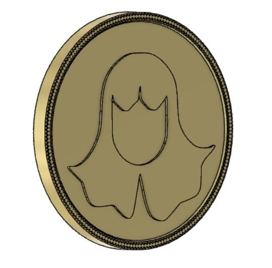 Faceless Man Coin (2 sided and split in half) 3d model
