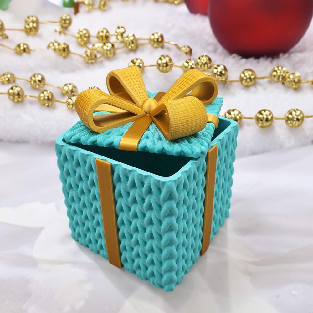 MULTICOLOR CHRISTMAS CROCHET GIFT BOX 3d model