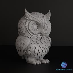 3D Decorative Owl Model: Natural Elegance for Your Home 3d model