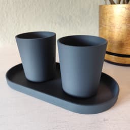 Minimalist Toothbrush Holder Set with Tray 3d model