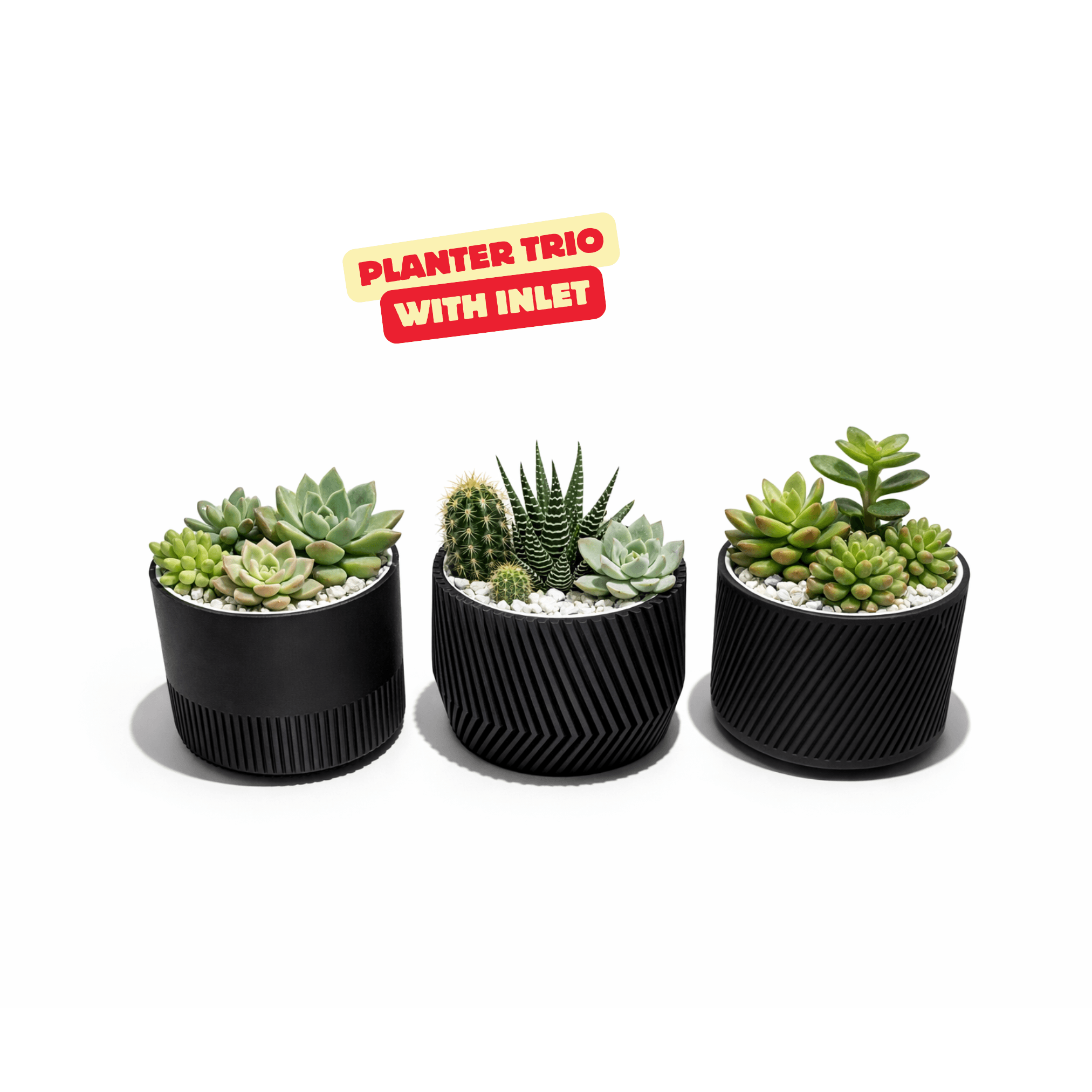 PLANTER TRIO WITH OPTIONAL INLET / PLANTER DESIGN / INLET / MODERN HOMEDECOR / DECOR / DECORATIONS 3d model