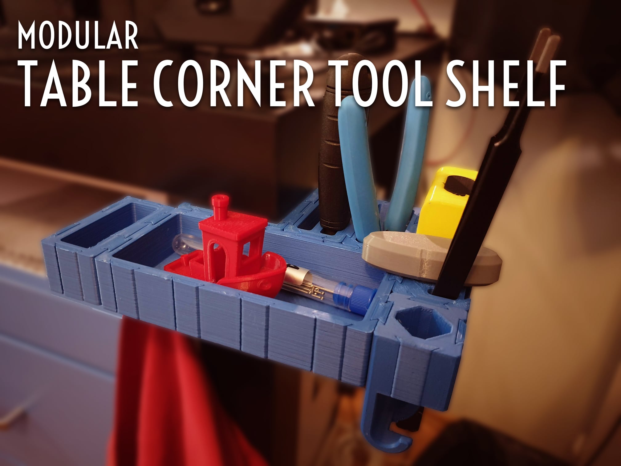 Modular Table Corner Tool Shelf 3d model