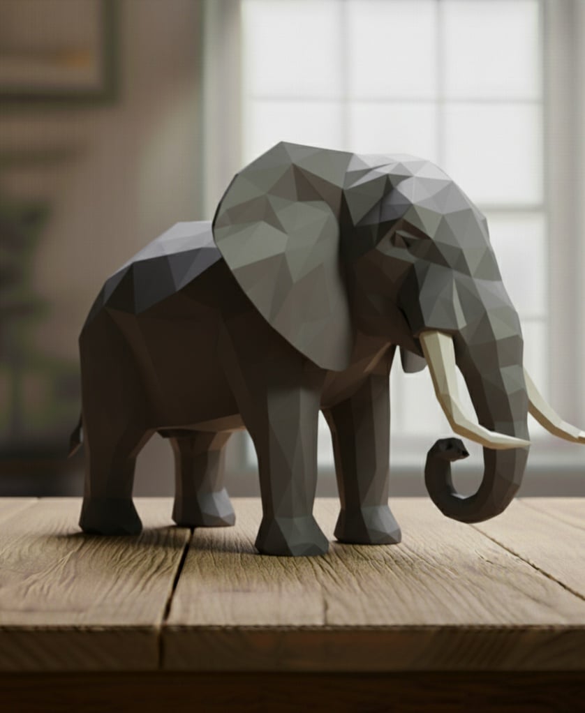 elephant lowpoly 3d model
