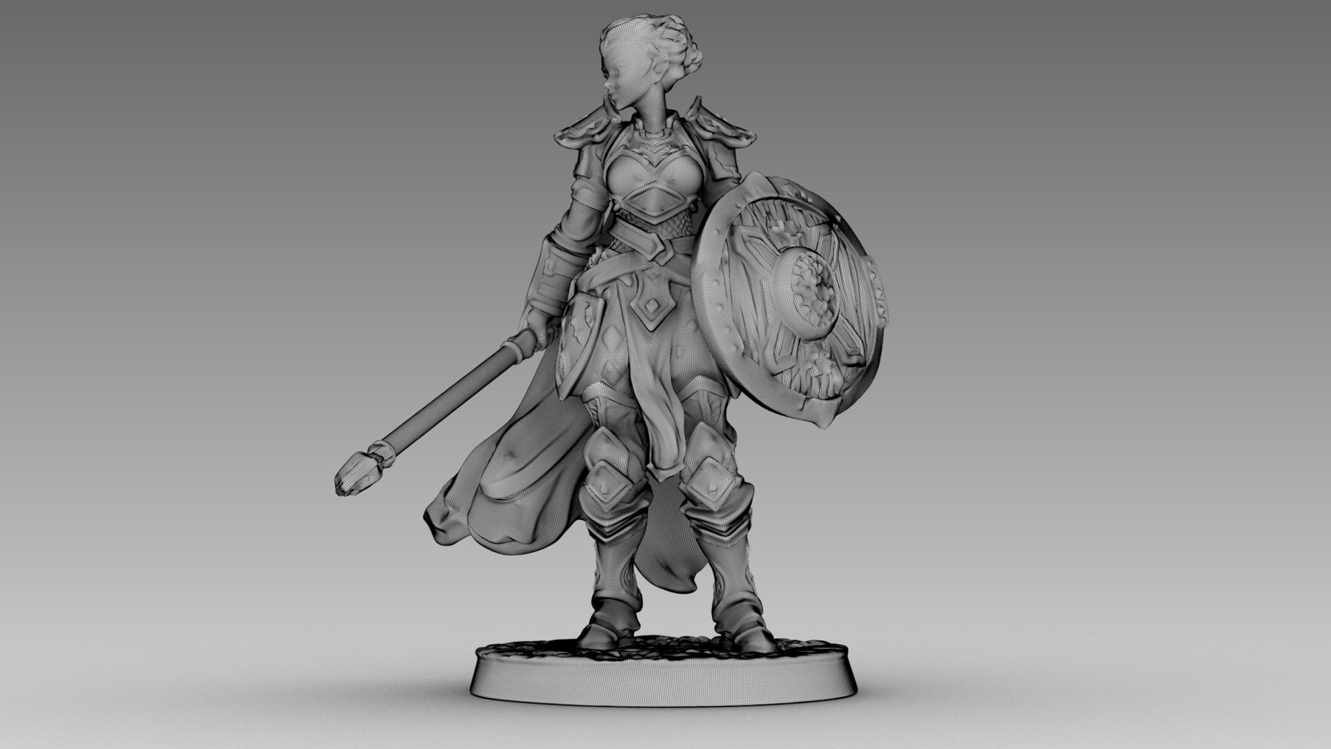 Crimson Shieldmaiden 3d model