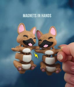 Frankie, the Flexi French Bulldog - Magnetic Hand-Holding Companion 3d model