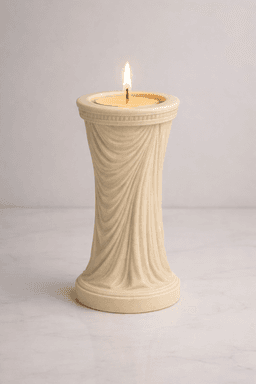 Free Classical Column Tealight Holder STL – Elegant Draped Pillar Candle Holder 3D Print 3d model