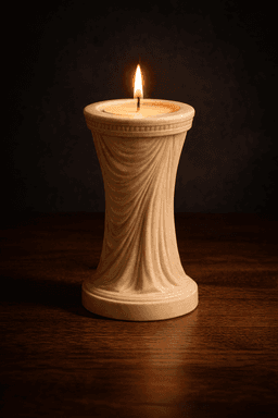 Free Classical Column Tealight Holder STL – Elegant Draped Pillar Candle Holder 3D Print 3d model