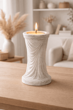 Free Classical Column Tealight Holder STL – Elegant Draped Pillar Candle Holder 3D Print 3d model