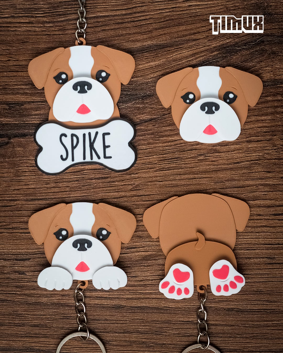 ENGLISH BULLDOG KEYCHAIN SET 3d model