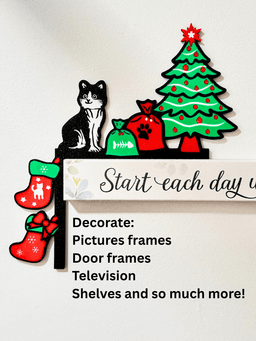 Christmas Holiday Cat Lover Door Corner Decor Holiday Cat Lover Christmas Home Decor 3d model