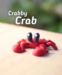 Crabby Crab - Articulated Fidget crab - Ludo 3D Printed Flexy Fidget Toy 3d model