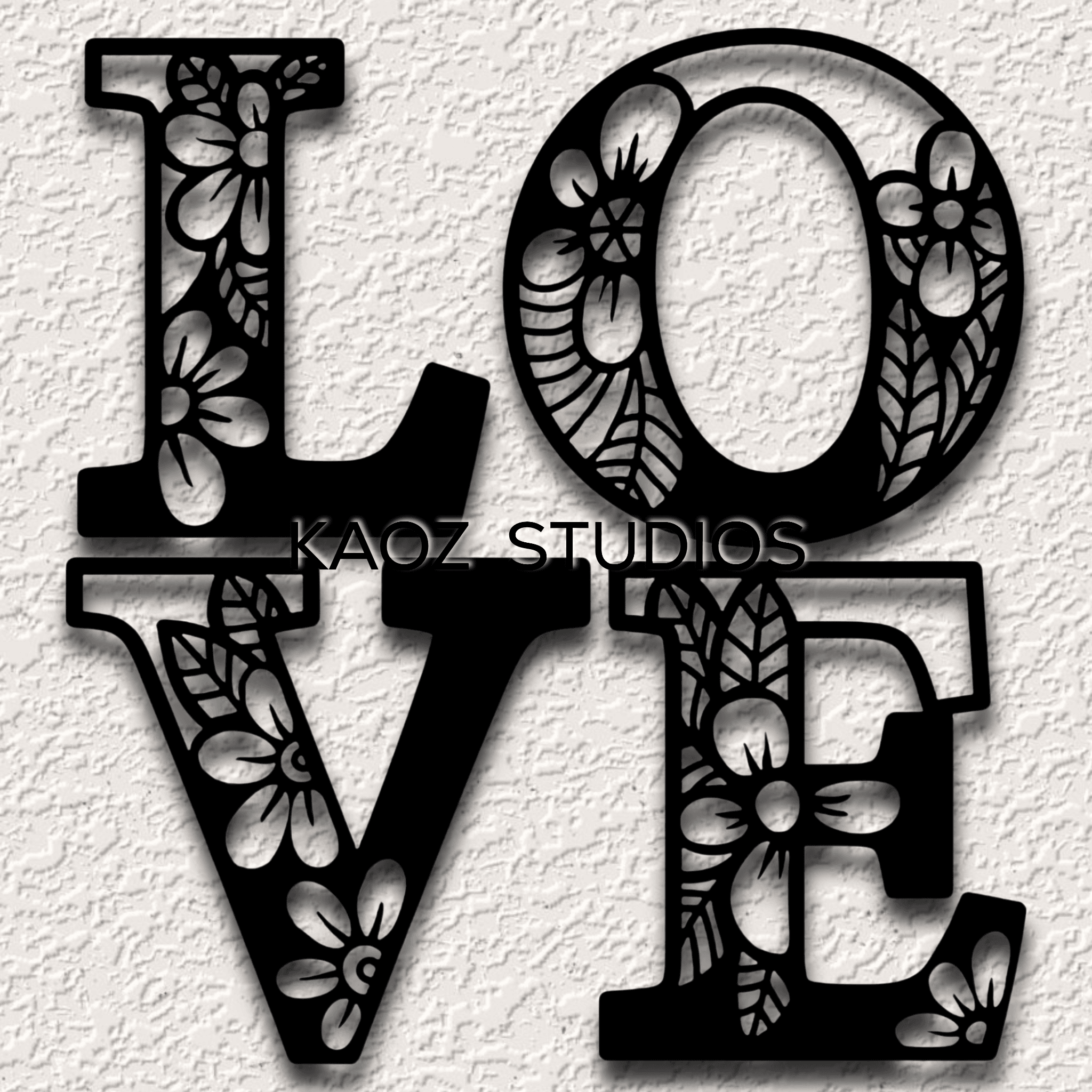 love wall art boho wall decor flowers decoration 3d model