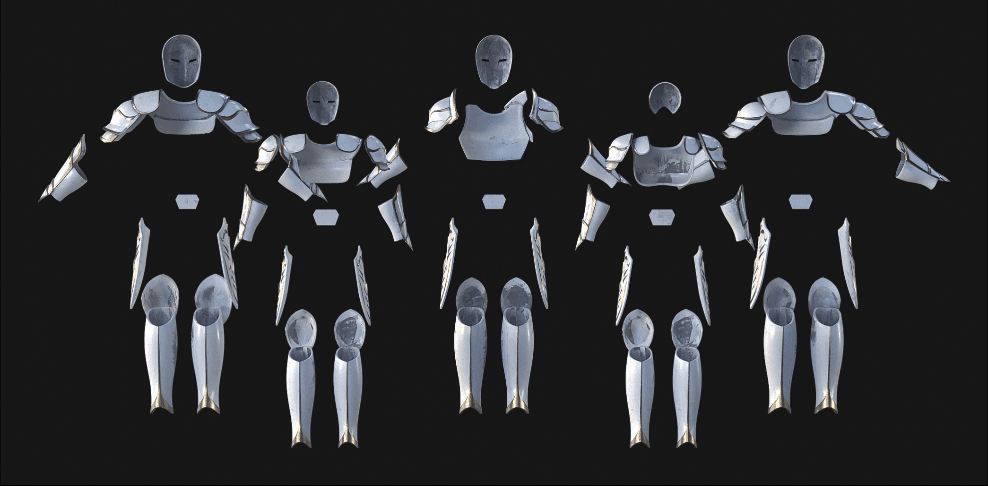 Temple Guard Concept Art Armor Sets - 3D Print Files 3d model