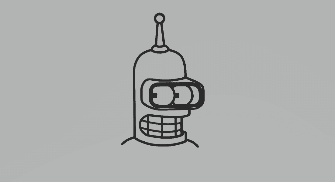 Bender Futurama Cartoon 2D Art.stl 3d model