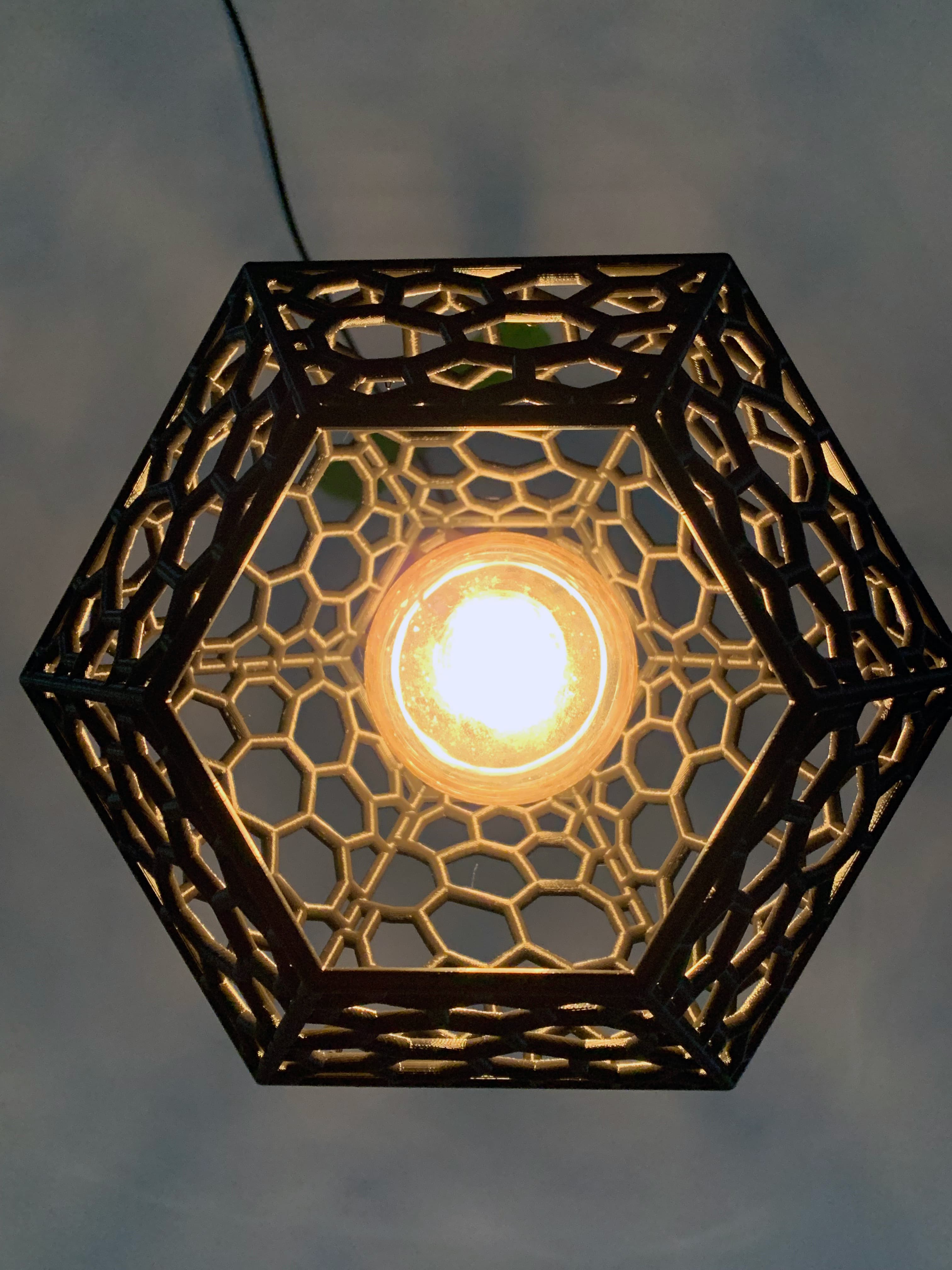 Lamp Shade with Hexagon Lattice - View from beneath hexagon lattice lamp shade - 3d model