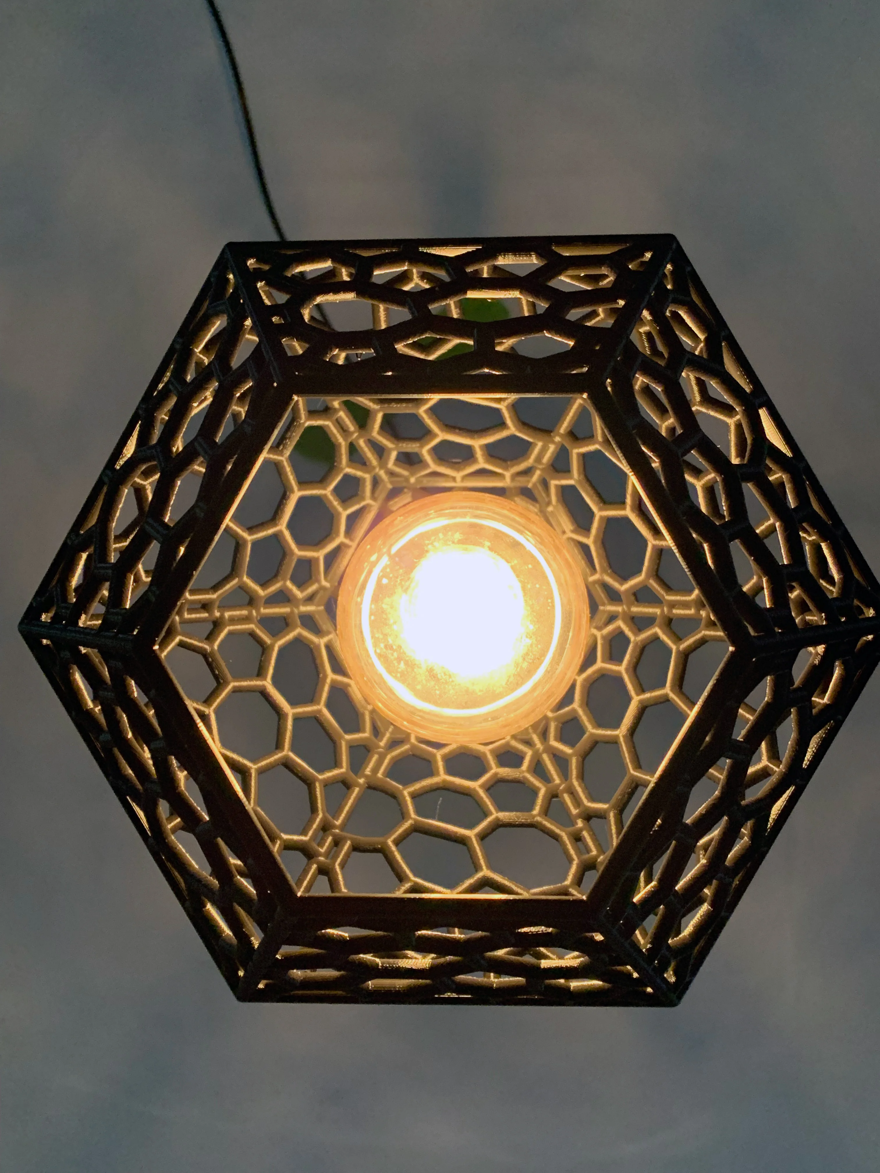 Lamp Shade with Hexagon Lattice - View from beneath hexagon lattice lamp shade - 3d model
