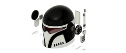 Imperial MK-7: Custom made Mandalorian Helmet STL File (3D Print File) 3d model