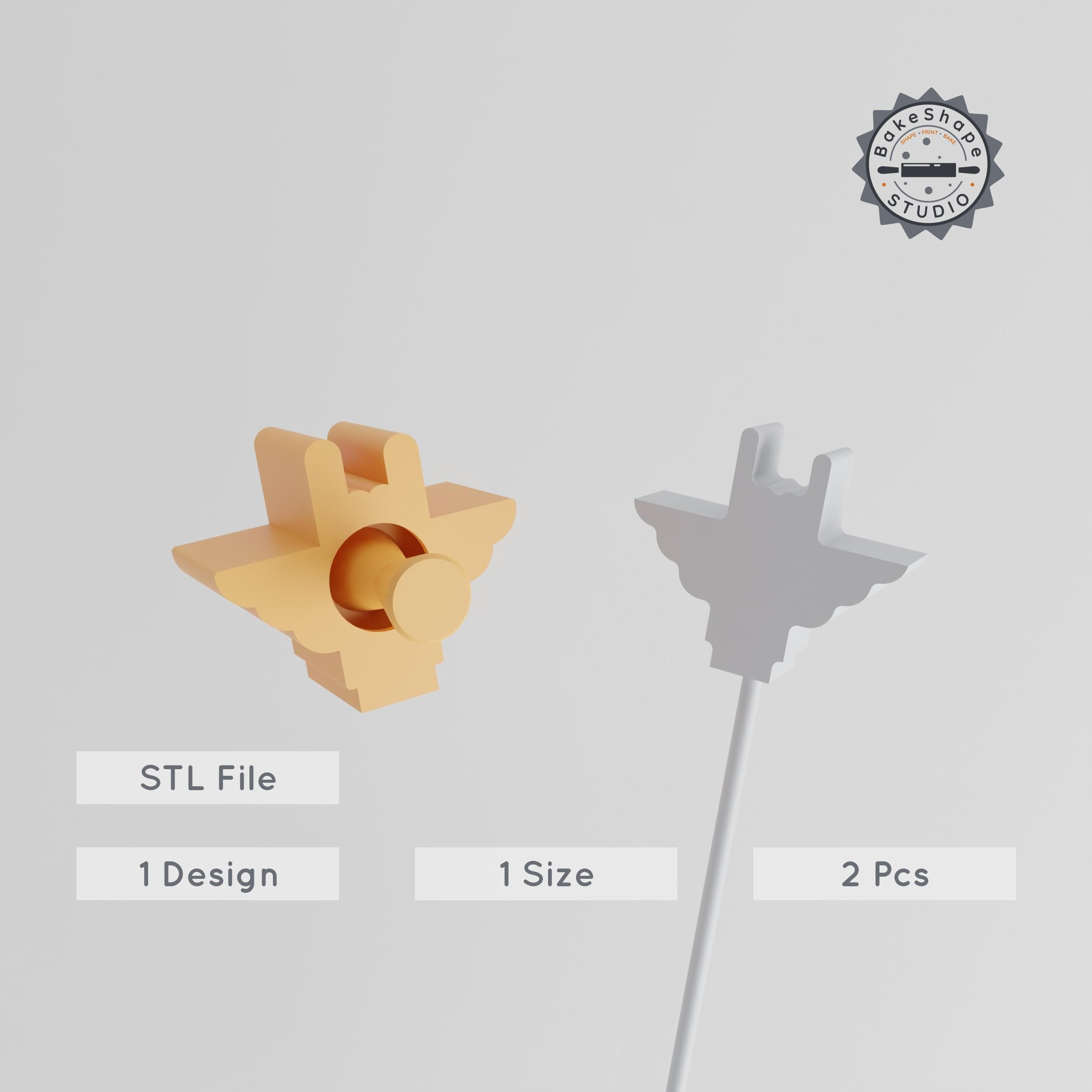 Wing Cake Pop Mold, Rock Hand & Music Gesture Design, 2-Piece STL Set PRODUCT_2803 3d model