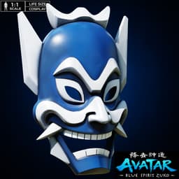 AVATAR THE LAST AIRBENDER - BLUE SPIRIT MASK - ZUKO MASK FAN ART STL 3d model