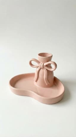 Coquette Ribbon Bow Vase and Jewelry Dish Tray - Romantic Aesthetic Vanity Organizer 3d model