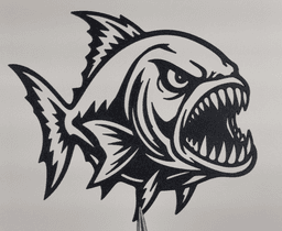 Aggressive Piranha Fish 2D Wall Art.stl 3d model