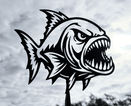 Aggressive Piranha Fish 2D Wall Art.stl 3d model