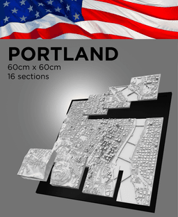 PORTLAND, Skyline 3d map 3d model