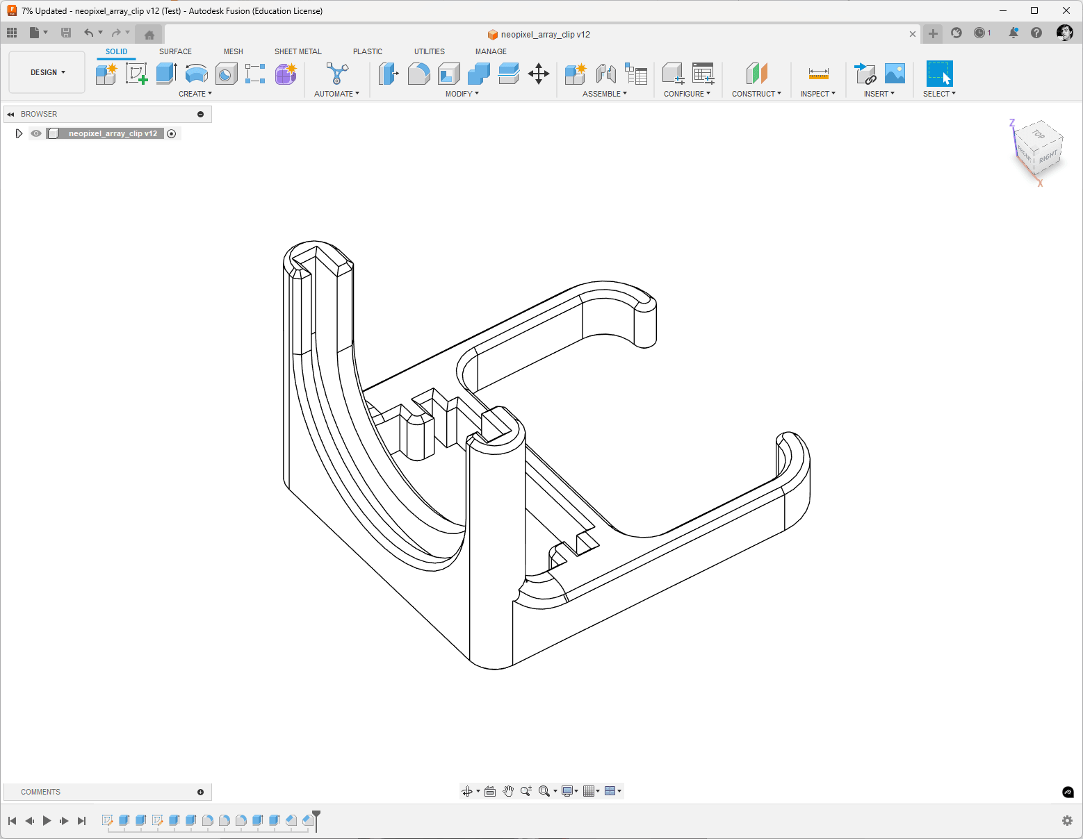 Round NeoPixel array clip 3d model