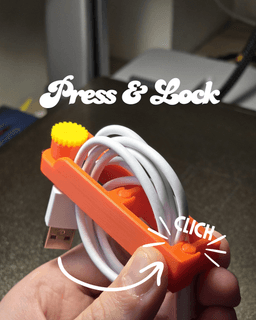 Cable Holder โ Click, Lock & Organize in Style! 3d model