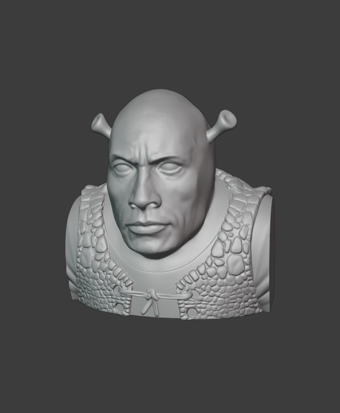 Shrock (Shred + The Rock Mashup) 3d model
