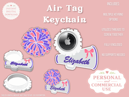 Cheer Name AirTag Holder Keychain 3d model