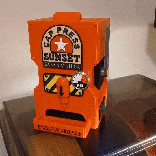 Fallout Sunset Sarsaparilla Cap Press — Mini M&M Candy Dispenser 3d model