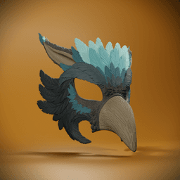 Horned Owl Inspired Mask/ Wall Decor 3d model