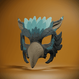 Horned Owl Inspired Mask/ Wall Decor 3d model
