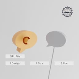 Speech Bubble Cake Pop Mold Set, Talk & Chat Bubble Design, 2-Piece 3D Printing STL PRODUCT_1290 3d model