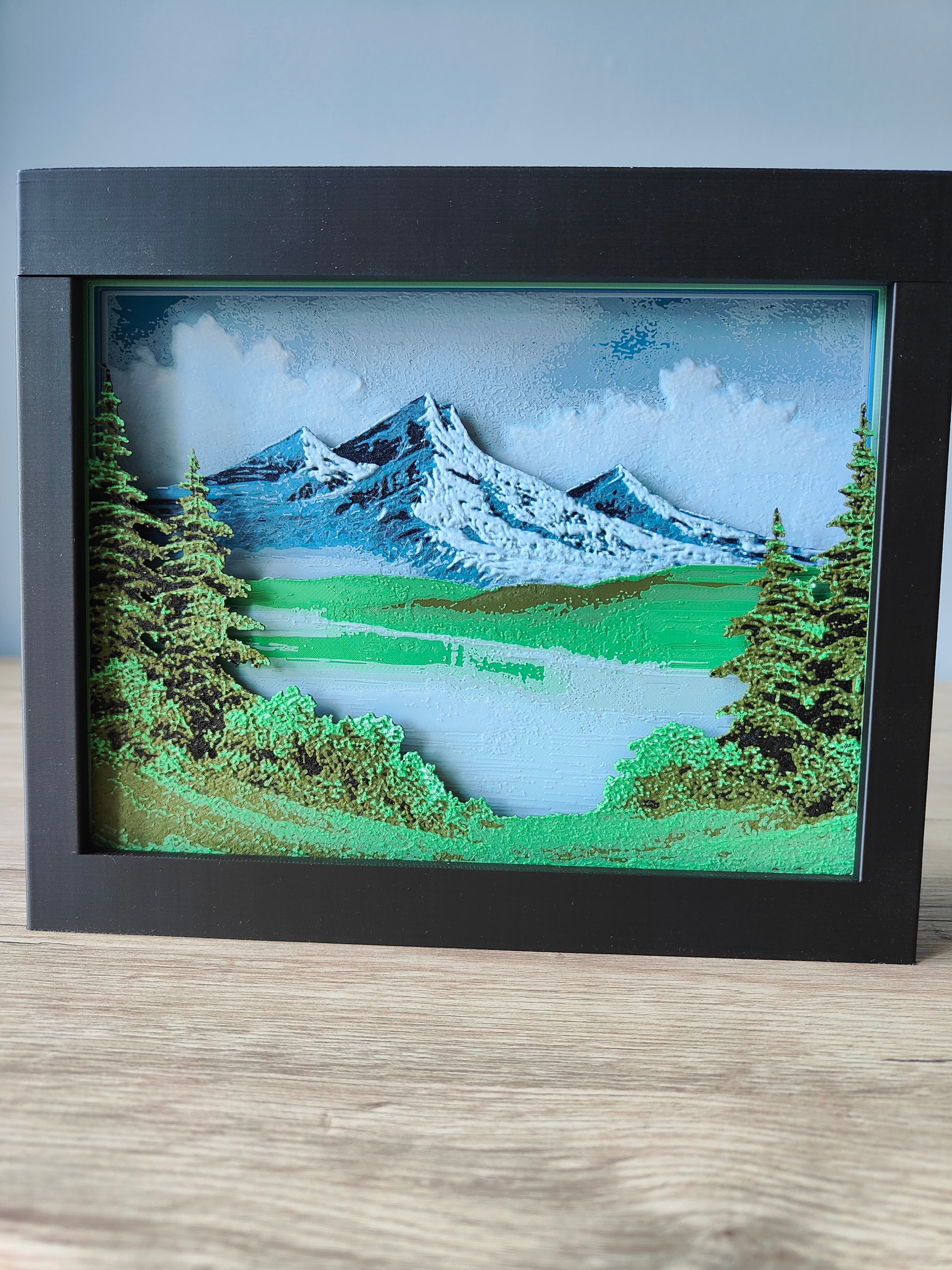 Bob Ross Painting Shadow Box 3d model